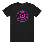 Big Logo "Helen the Pumpkin Donut" Cotton T-Shirt in Black and Pink