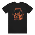 Big Logo "Mike the Dead Milk" Cotton T-Shirt in Black and Orange