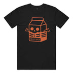 Big Logo "Mike the Dead Milk" Cotton T-Shirt in Black and Orange