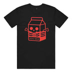 Big Logo "Mike the Dead Milk" Cotton T-Shirt in Black and Red