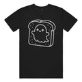 Big logo "Huck, The Ghost on a Toast" Cotton T-Shirt in Black and Grey