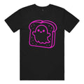 Big logo "Huck, The Ghost on a Toast" Cotton T-Shirt in Black and Pink