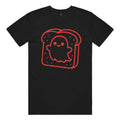 Big logo "Huck, The Ghost on a Toast" Cotton T-Shirt in Black and Red
