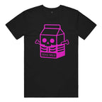 Big Logo "Mike the Dead Milk" Cotton T-Shirt in Black and Pink